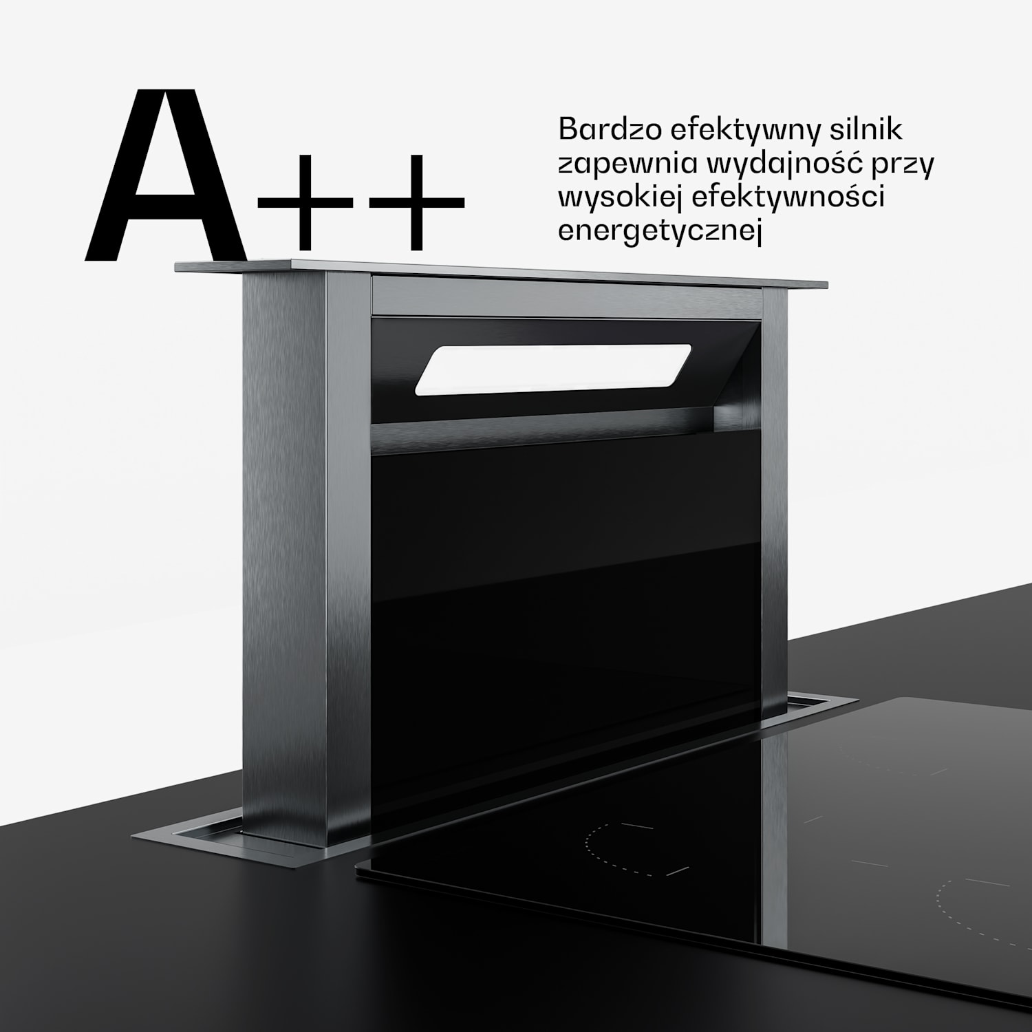 Verosteel Okap blatowy | Minimalistyczny, wydajny | Klasa energetyczna A++ | 853,3  m³/h | 60 cm 60 cm