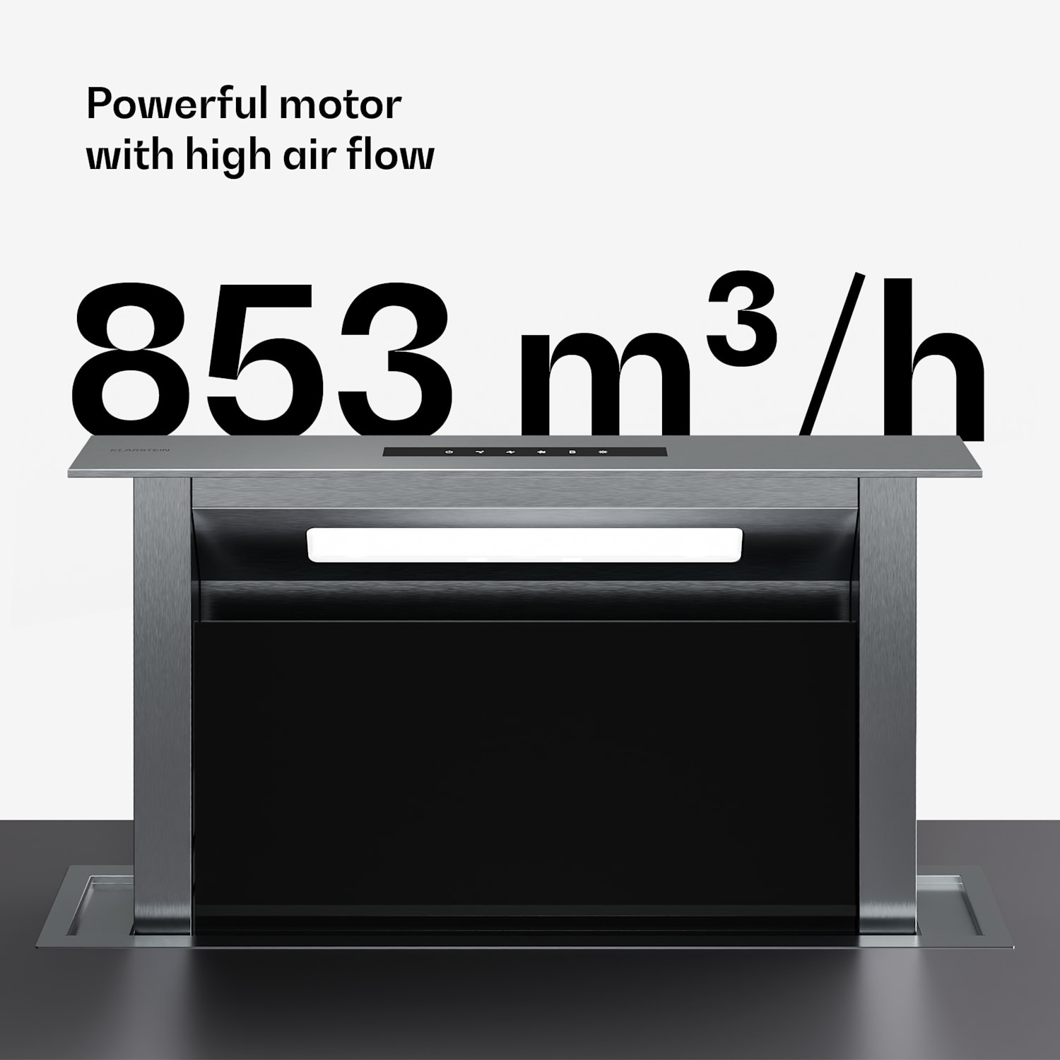 Exaustor de encastrar Verosteel minimalista e potente, 60cm, 853,3 m³/h, EEC A++ 60 cm