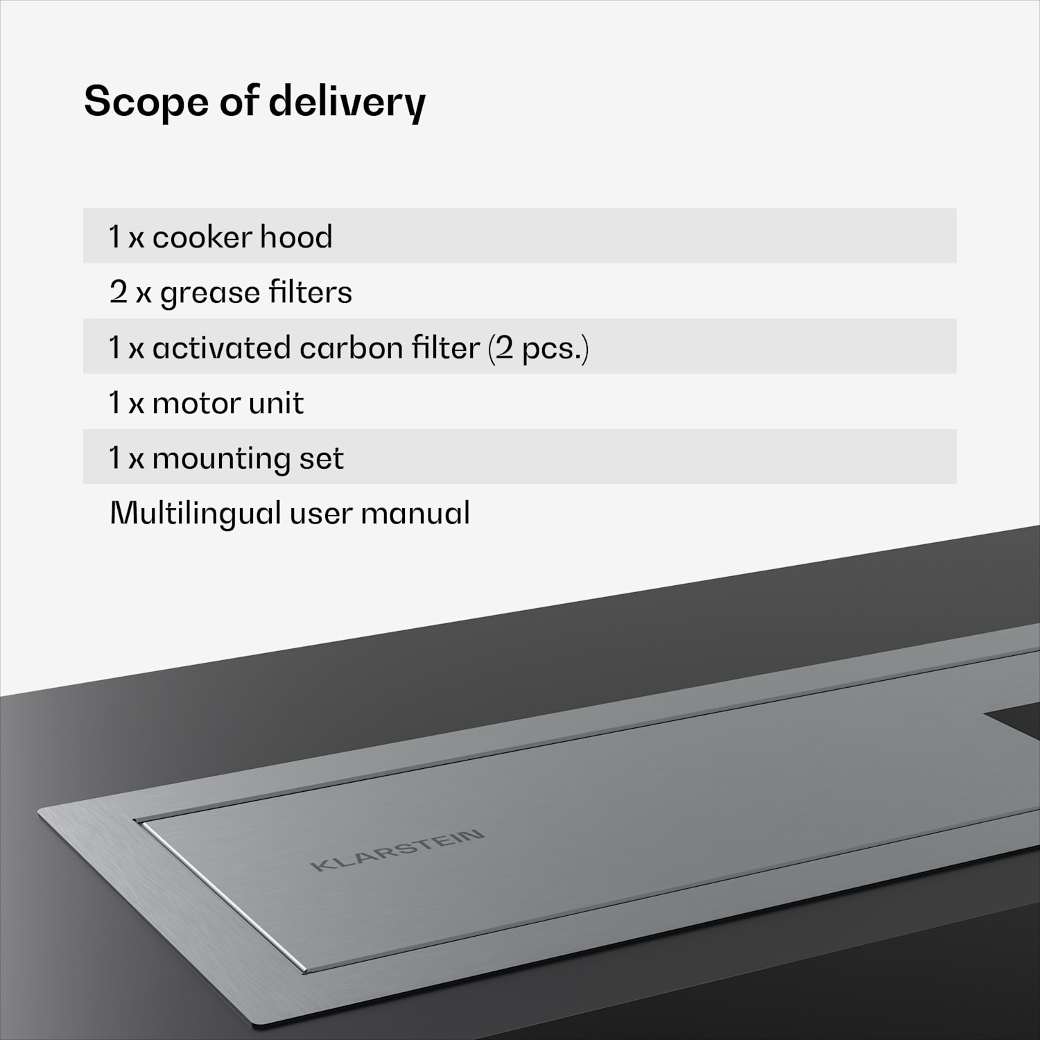 Exaustor de encastrar Verosteel minimalista e potente, 60cm, 853,3 m³/h, EEC A++ 60 cm