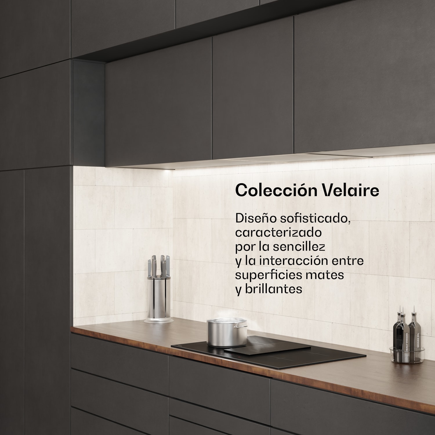 Velaire placa de inducción con campana integrada Elegante, minimalista, potente 8400 W 80 cm Basic