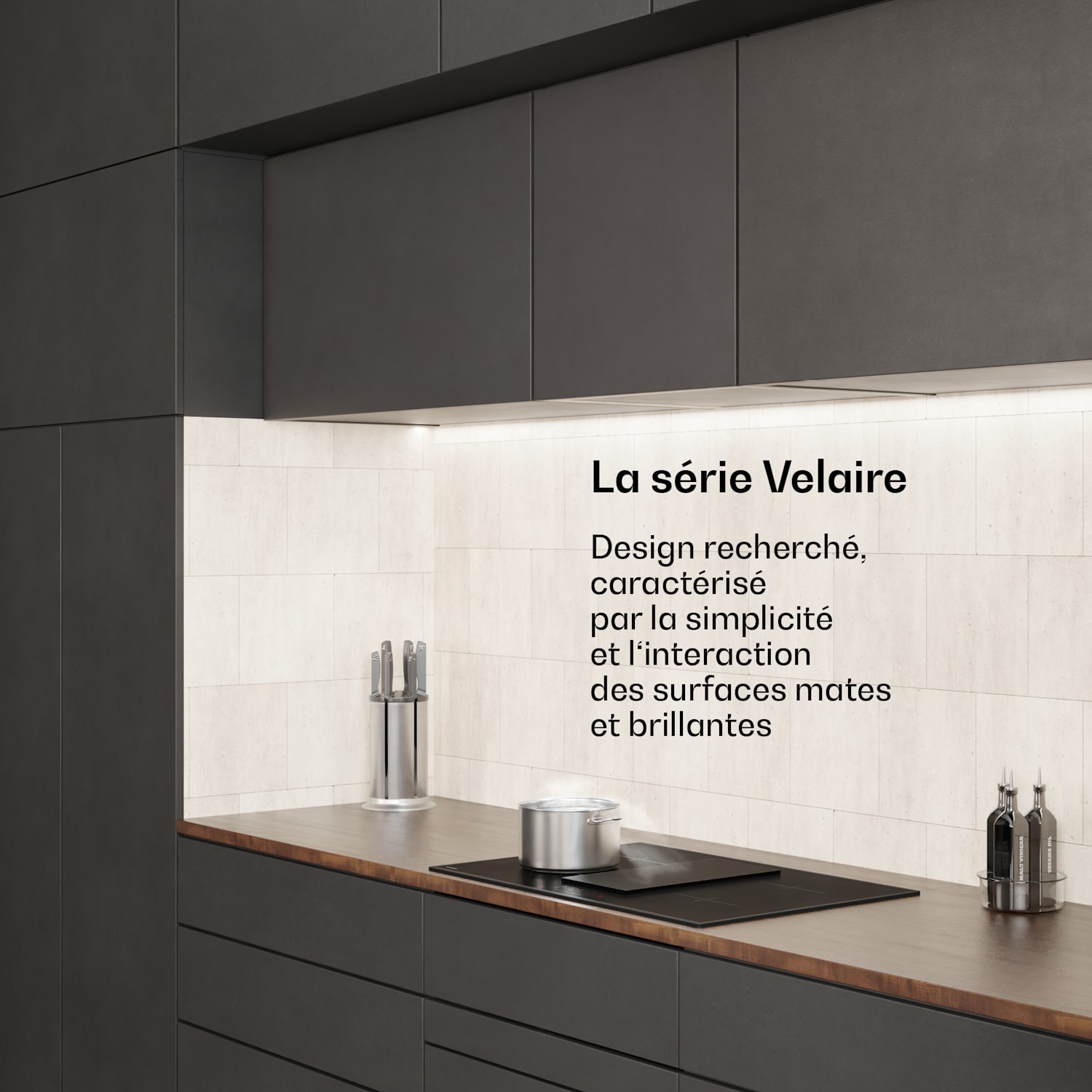 Velaire inductiekookplaat met geïntegreerde afzuigkap, elegant, minimalistisch, krachtig 8400 W 80 cm Basic