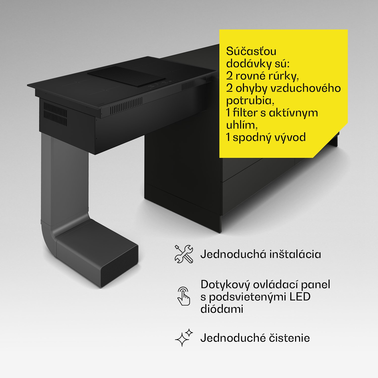 Velaire indukčná varná doska s integrovaným digestorom Elegantná, minimalistická, výkonná 8400 W 80 cm Basic