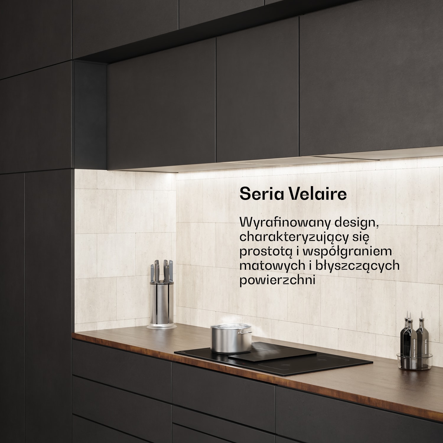 Velaire płyta indukcyjna ze zintegrowanym wyciągiem Elegancka, Minimalistyczna, efektywna 8400 W 80 cm Hybrid