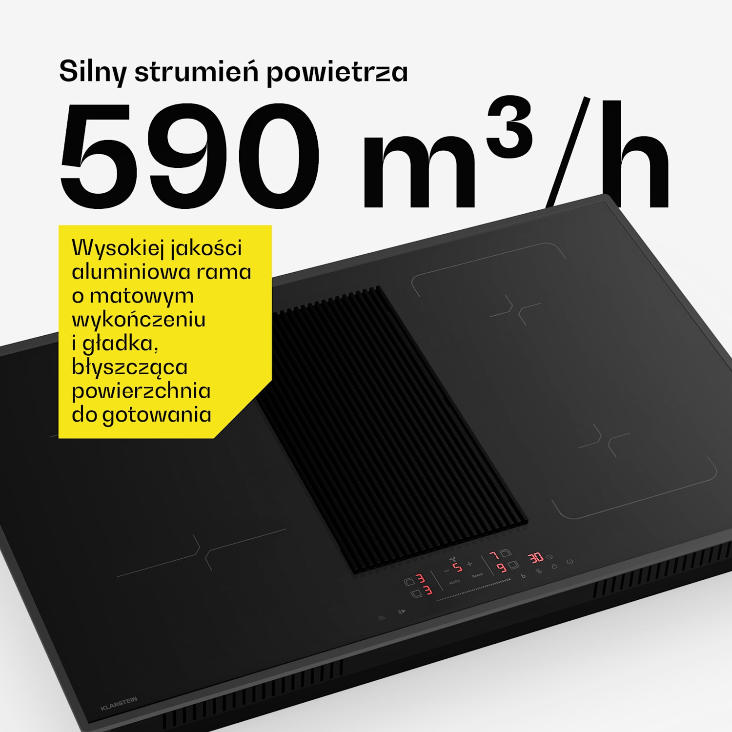 Velaire płyta indukcyjna ze zintegrowanym wyciągiem Elegancka, Minimalistyczna, efektywna 8400 W 80 cm Hybrid