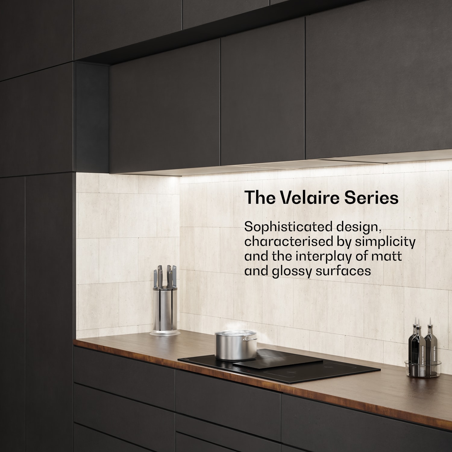 Velaire hybridi-induktiokeittotaso integroidulla liesituulettimella, minimalistinen, tehokas 8400 W 80 cm Hybrid