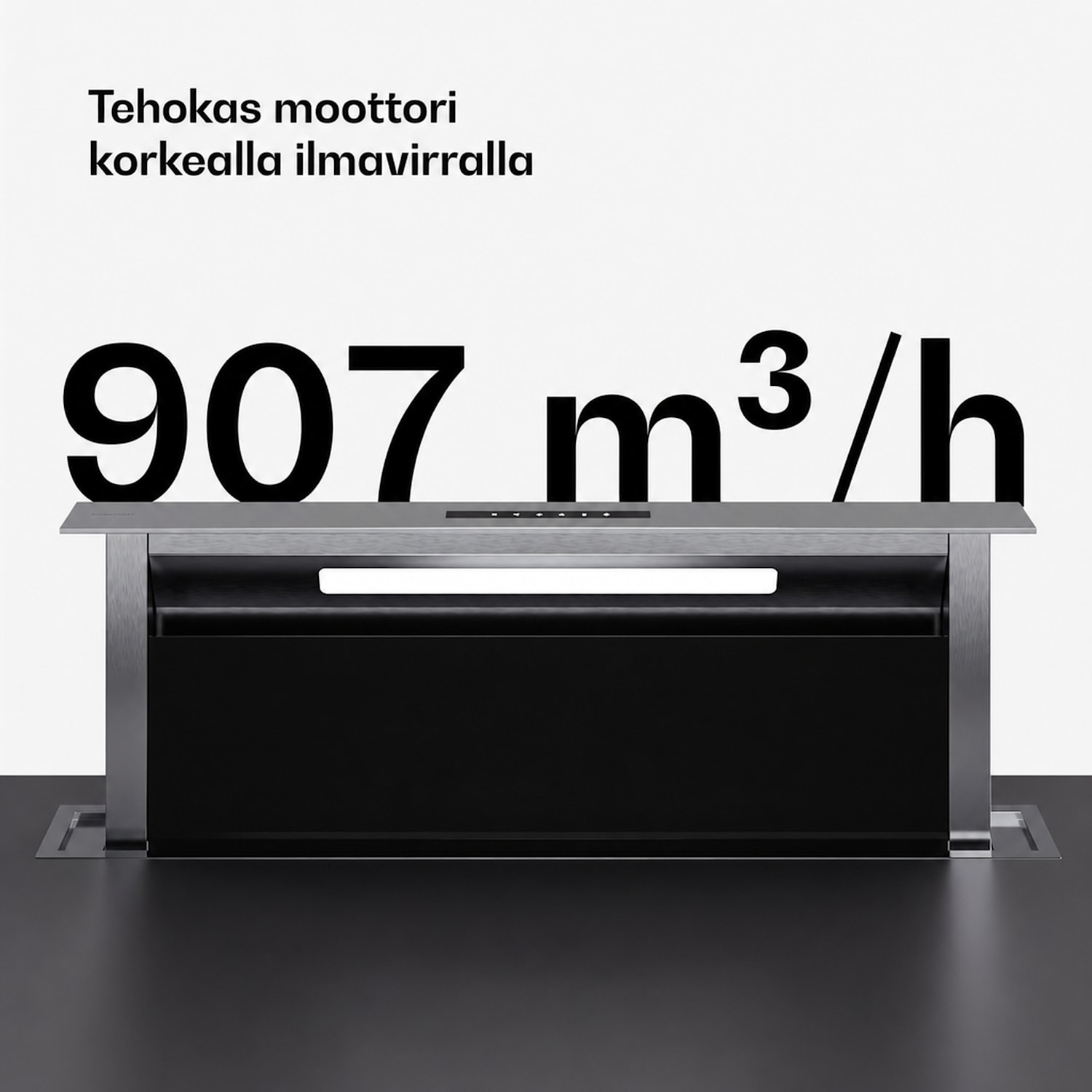 Verosteel upotettava liesituuletin minimalistinen, tehokas Energialuokka A++ 907 m³/h 90 cm 90 cm