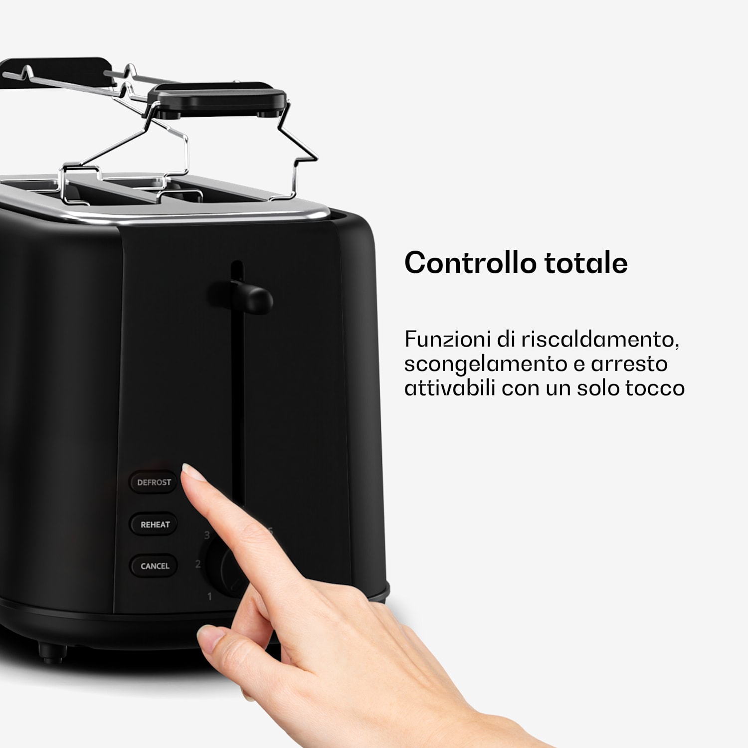 Velaire - Tostapane | 2 scomparti | 800 W | 7 livelli di doratura | Griglia per panini 