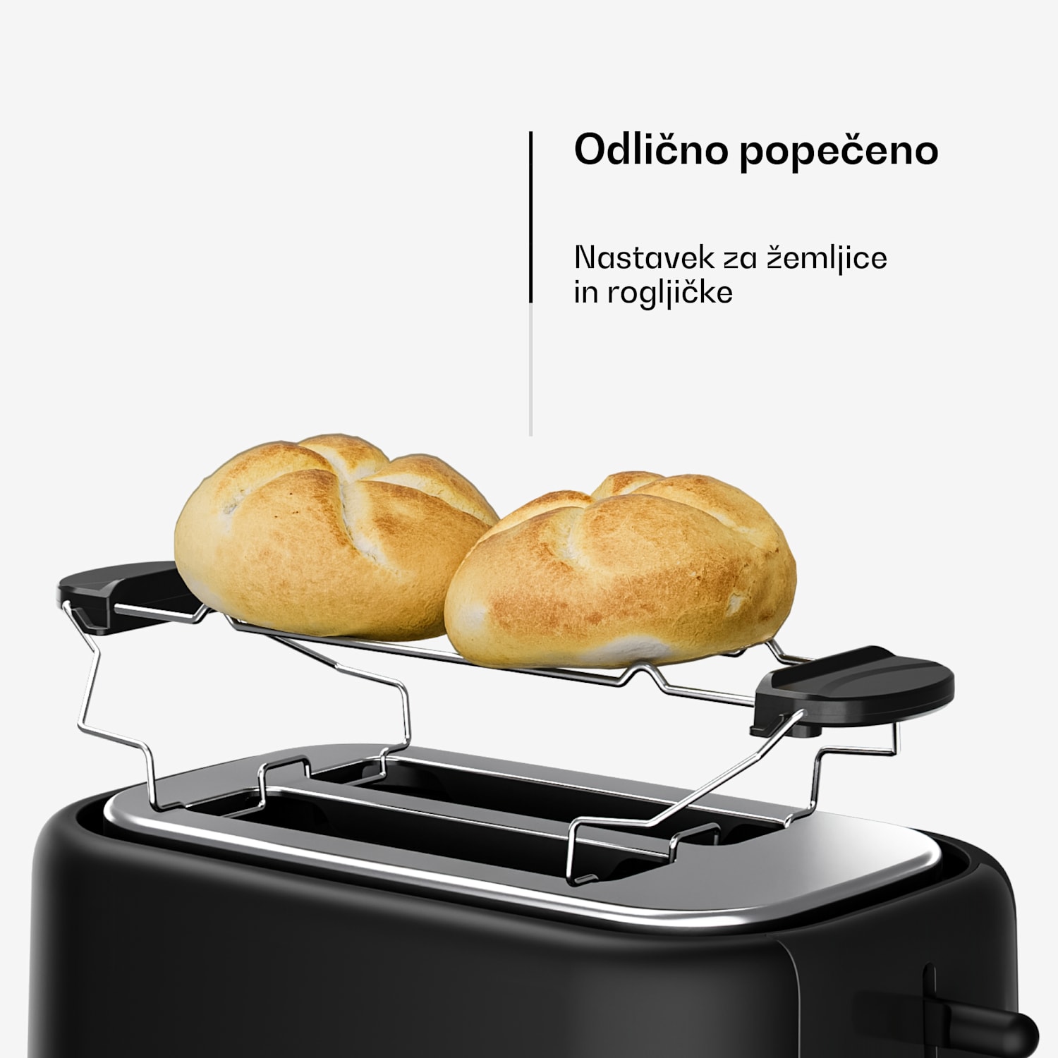 Velaire opekač kruha | opekač za 2 rezini | 800 W | 7 stopenj porjavitve | grelnik žemljic 