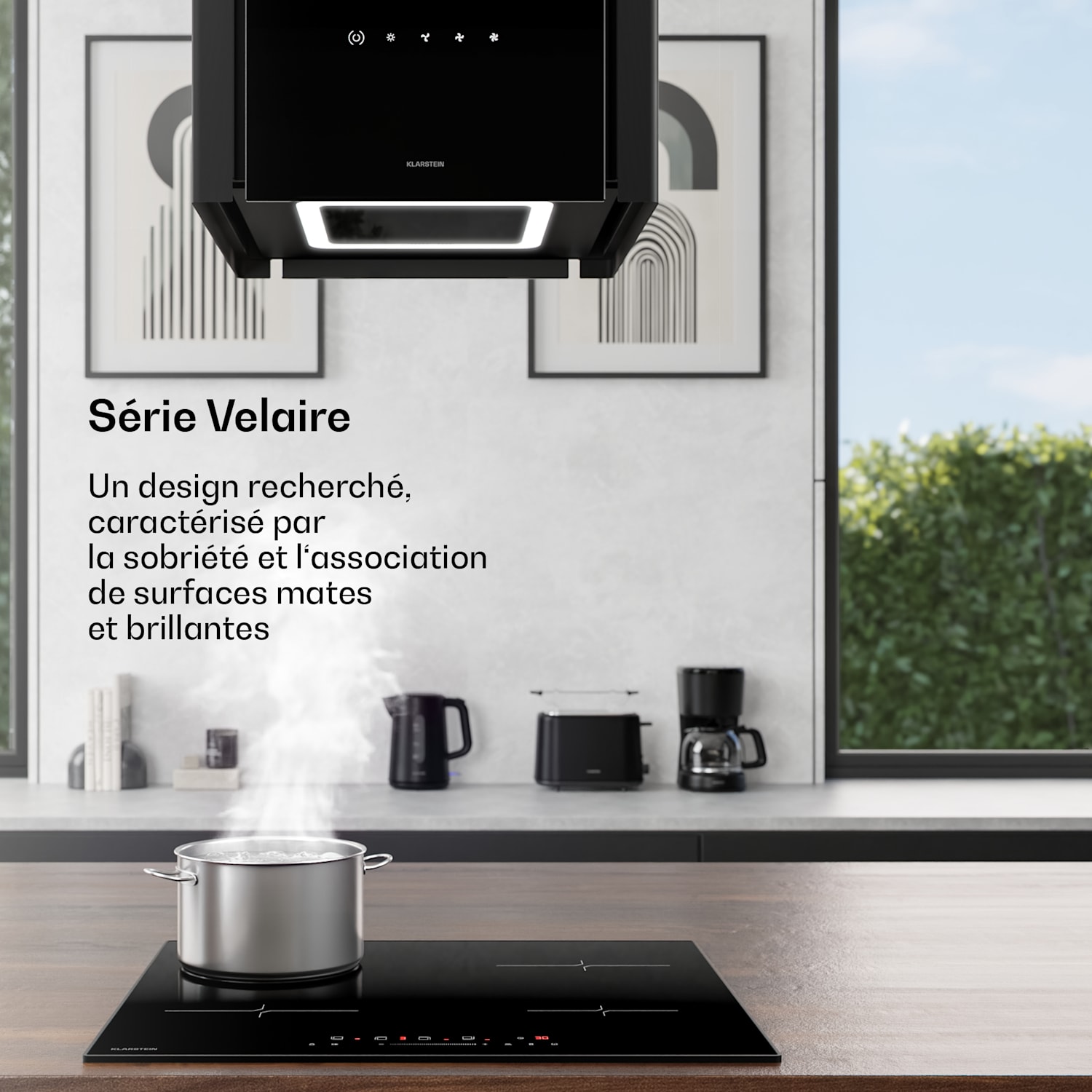 Bouilloire Velaire | 1,7 litre | 2200 W | Base pivotante à 360° | Design moderne et minimaliste 