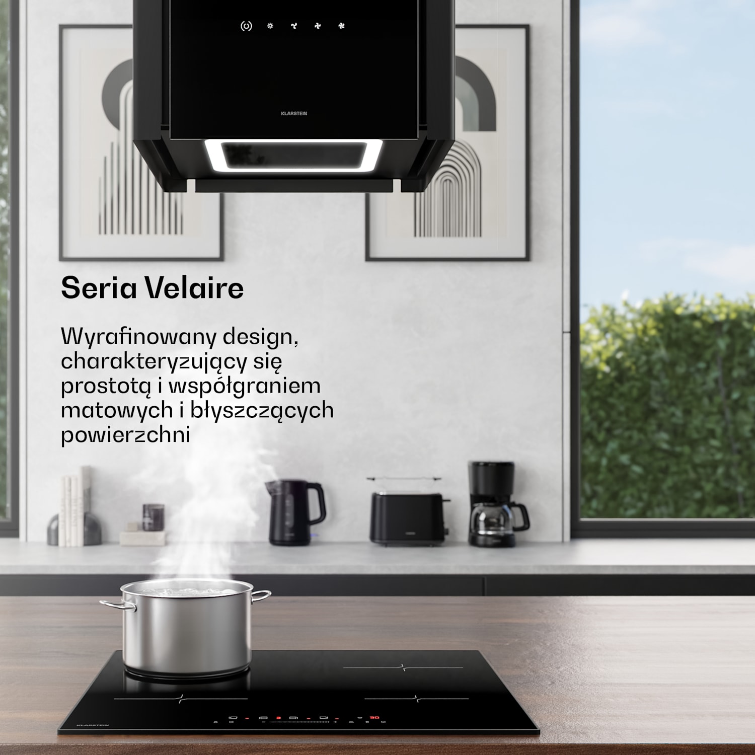 Czajnik elektryczny Velaire | 1,7 litra | 2200 W | Obrotowa podstawa 360° | Nowoczesny, minimalistyczny design 