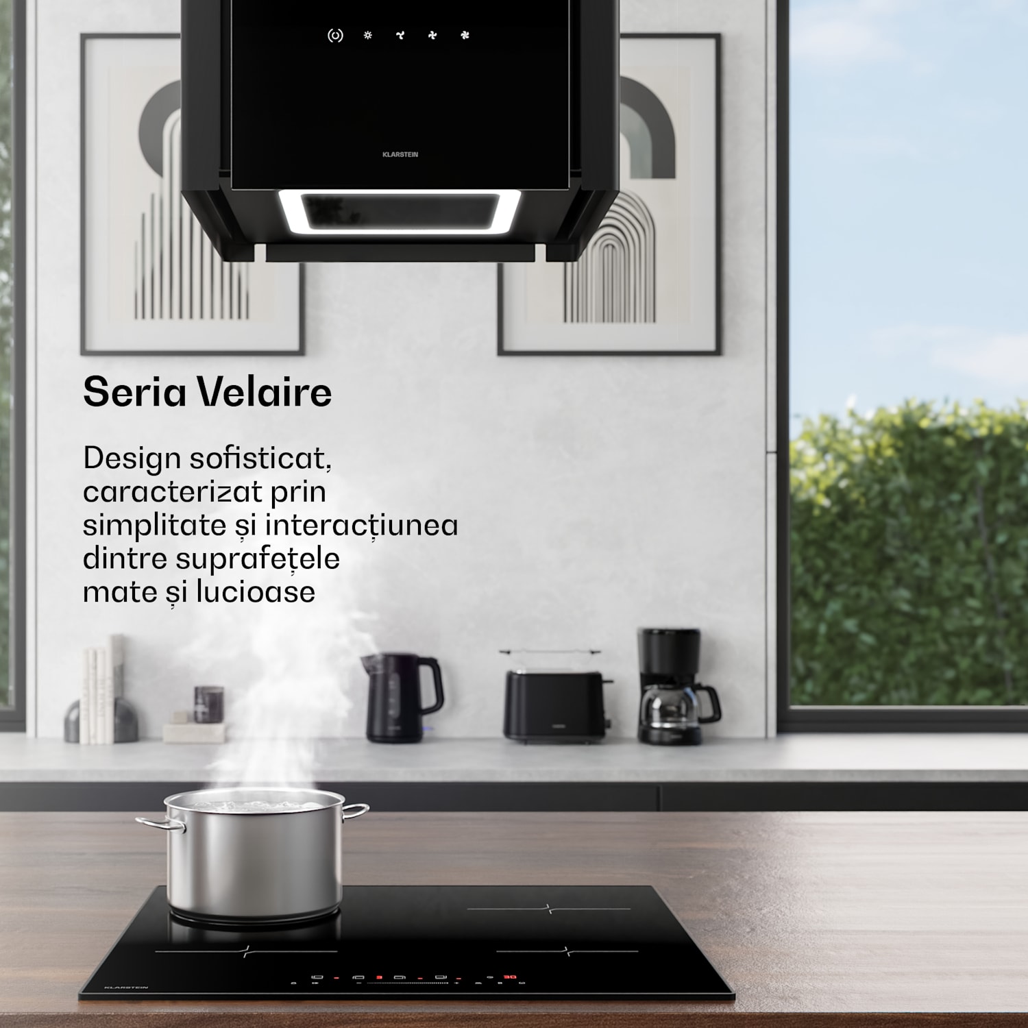 Fierbător electric Velaire | 1,7 litri | 2200 W | Bază rotativă 360° | Design modern, minimalist 
