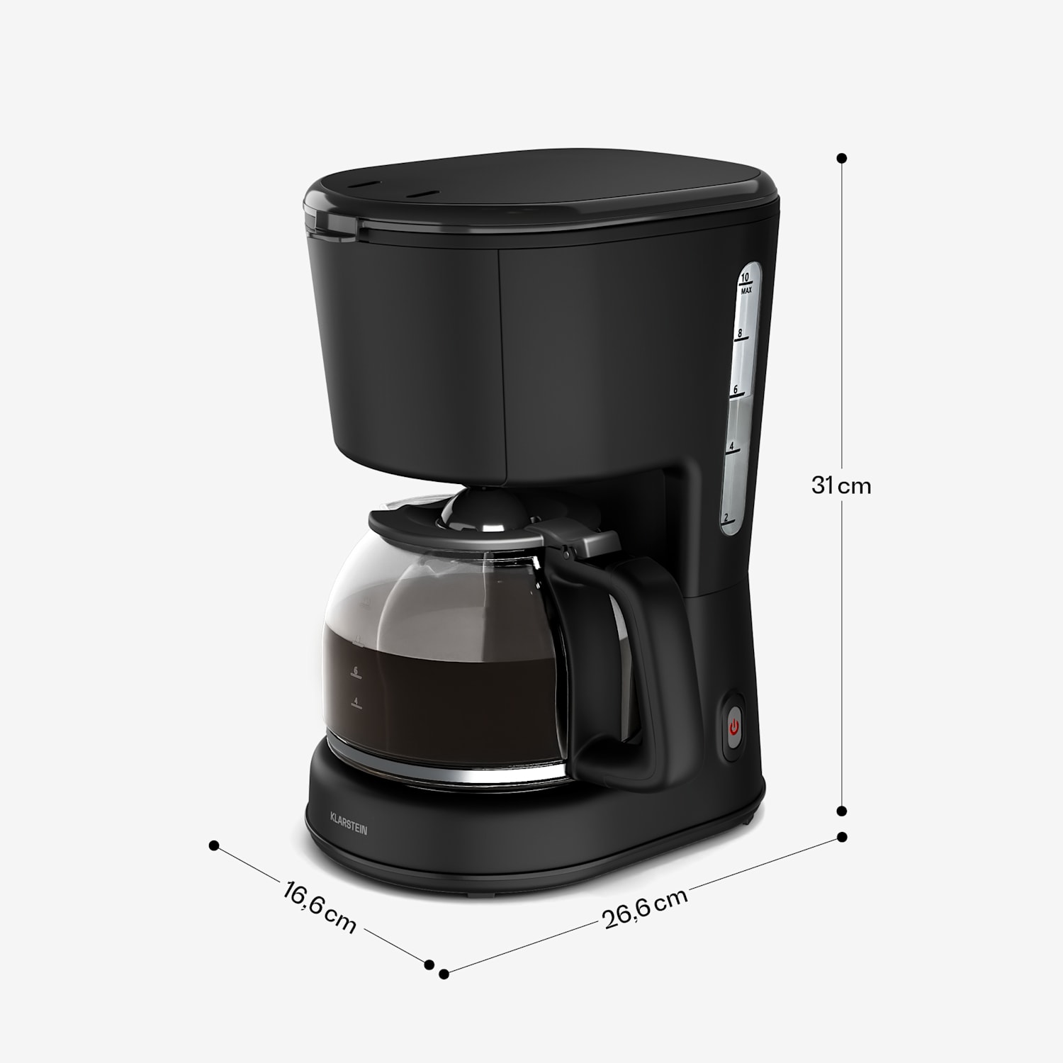 Velaire Przelewowy ekspres do kawy | 1,25 litra | Funkcja utrzymywania ciepła | 900 W | 10 filiżanek 