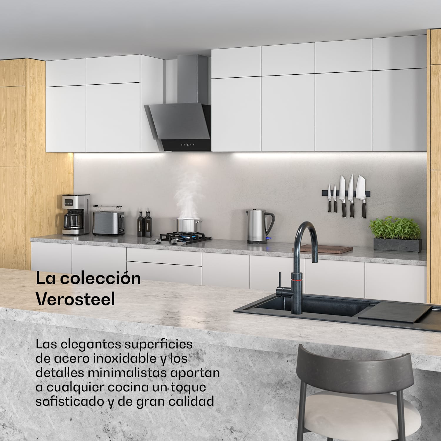 Verosteel Tostadora | Tostadora de 2 ranuras | 800 W | 7 niveles de tostado | Soporte para panecillos 