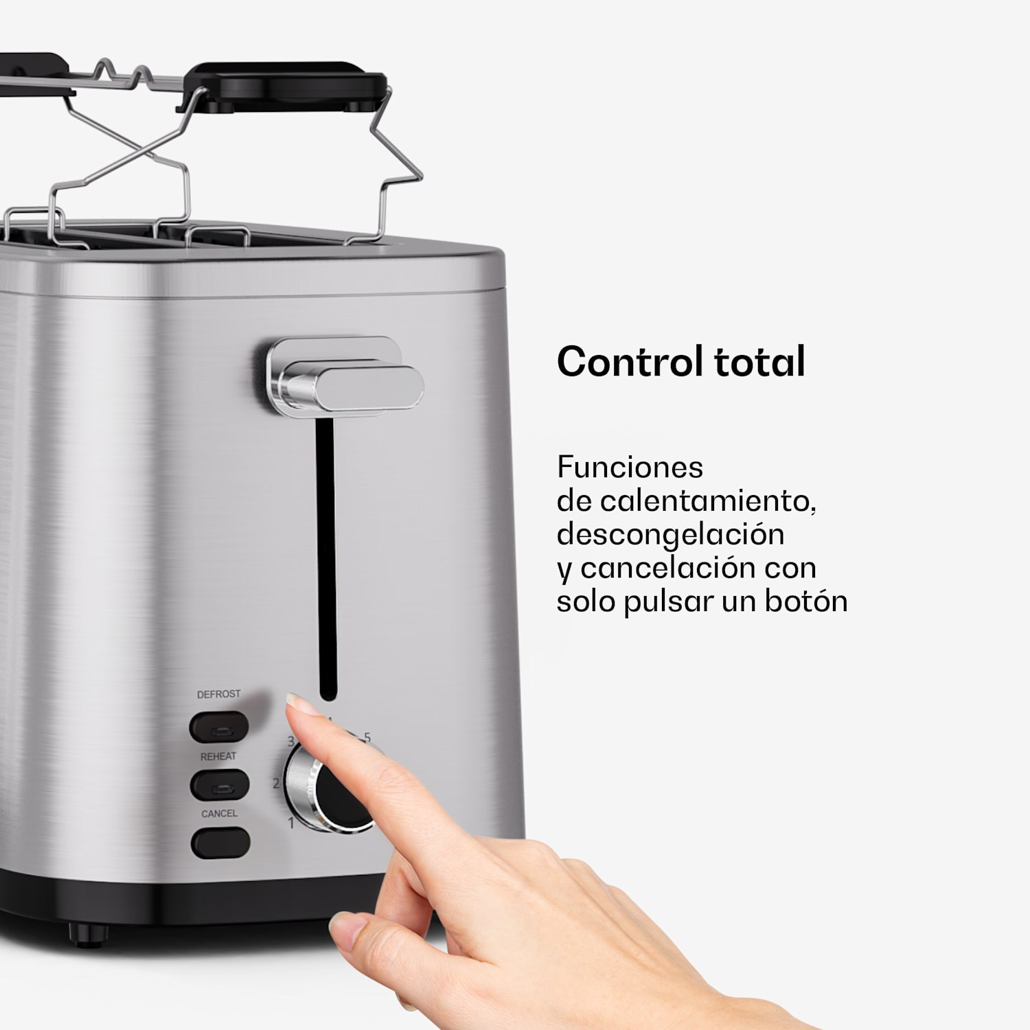 Verosteel Tostadora | Tostadora de 2 ranuras | 800 W | 7 niveles de tostado | Soporte para panecillos 