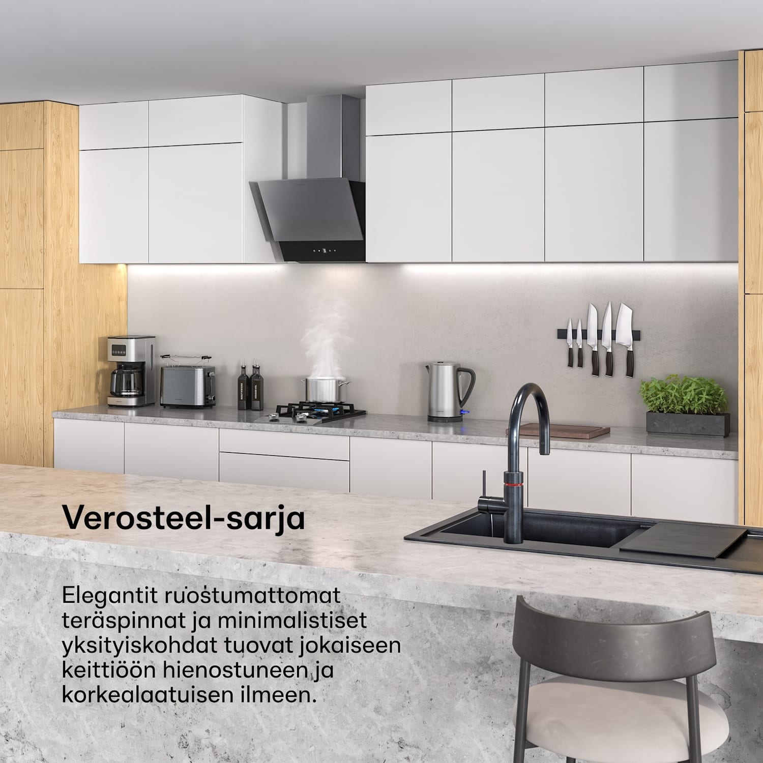 VeroSteel leivänpaahdin | 2 koloa | 800 W | 7 paahtoastetta | Sämpyläteline | Ruostumaton teräs 