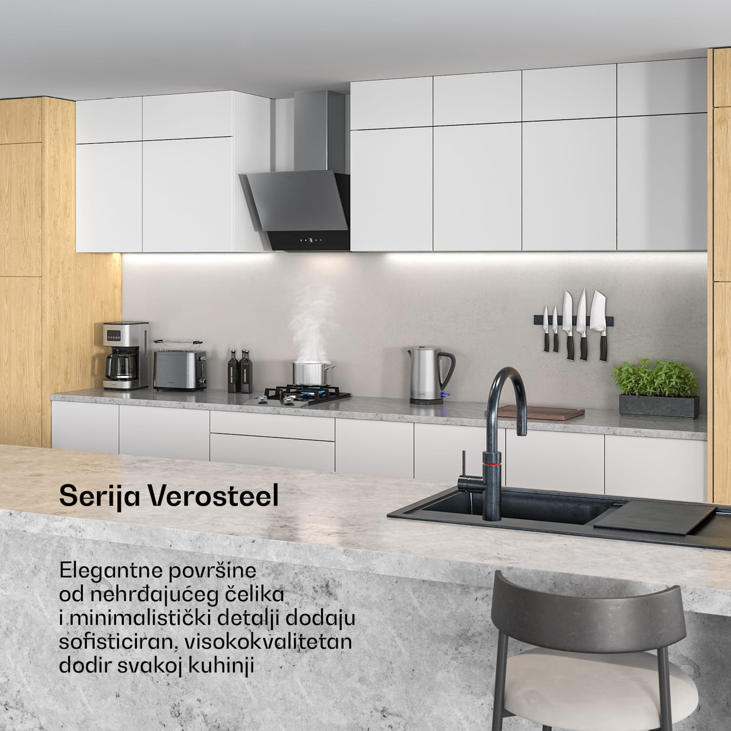 Verosteel toster | Toster za 2 kriške | 800 W | 7 razina pečenja | Grijač peciva 
