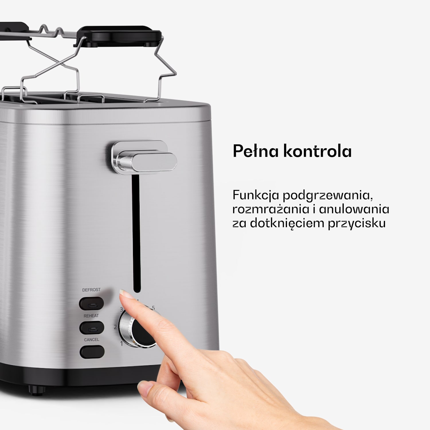 Toster Verosteel | Toster na 2 kromki | 800 W | 7 poziomów opiekania | Podgrzewacz bułek 