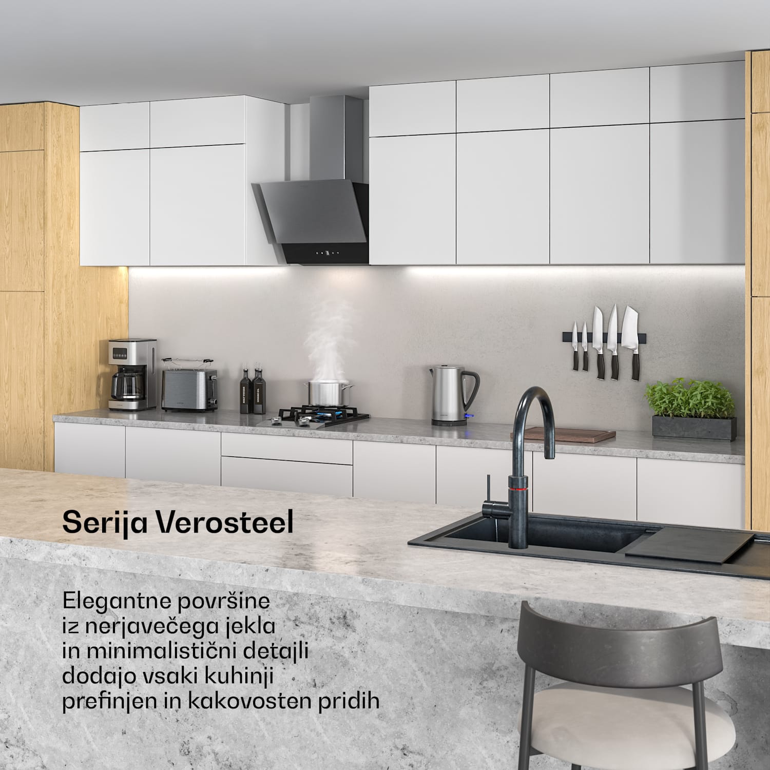 Verosteel toaster | 2 rezini | 800 W | 7 stopenj opekanja | Grelnik za žemljice 