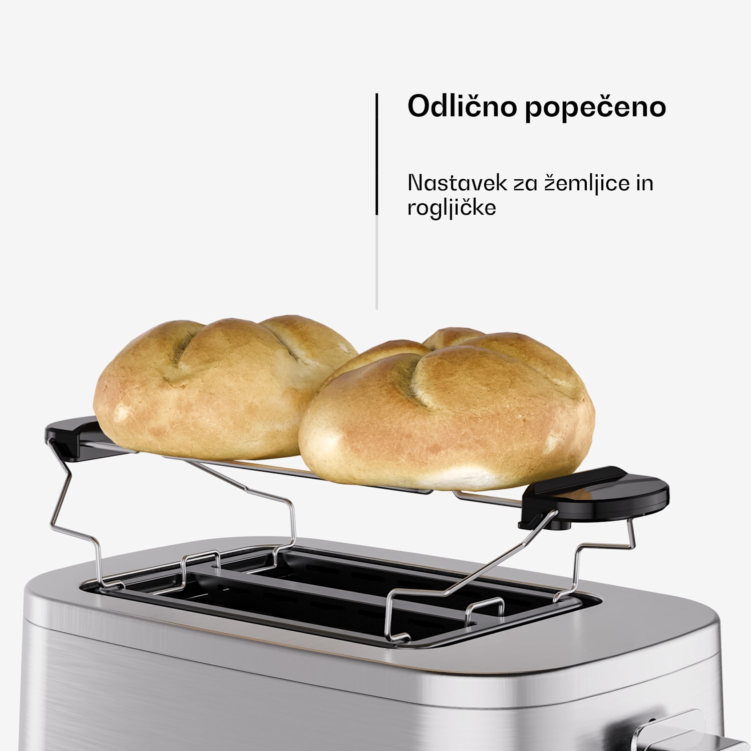 Verosteel toaster | 2 rezini | 800 W | 7 stopenj opekanja | Grelnik za žemljice 