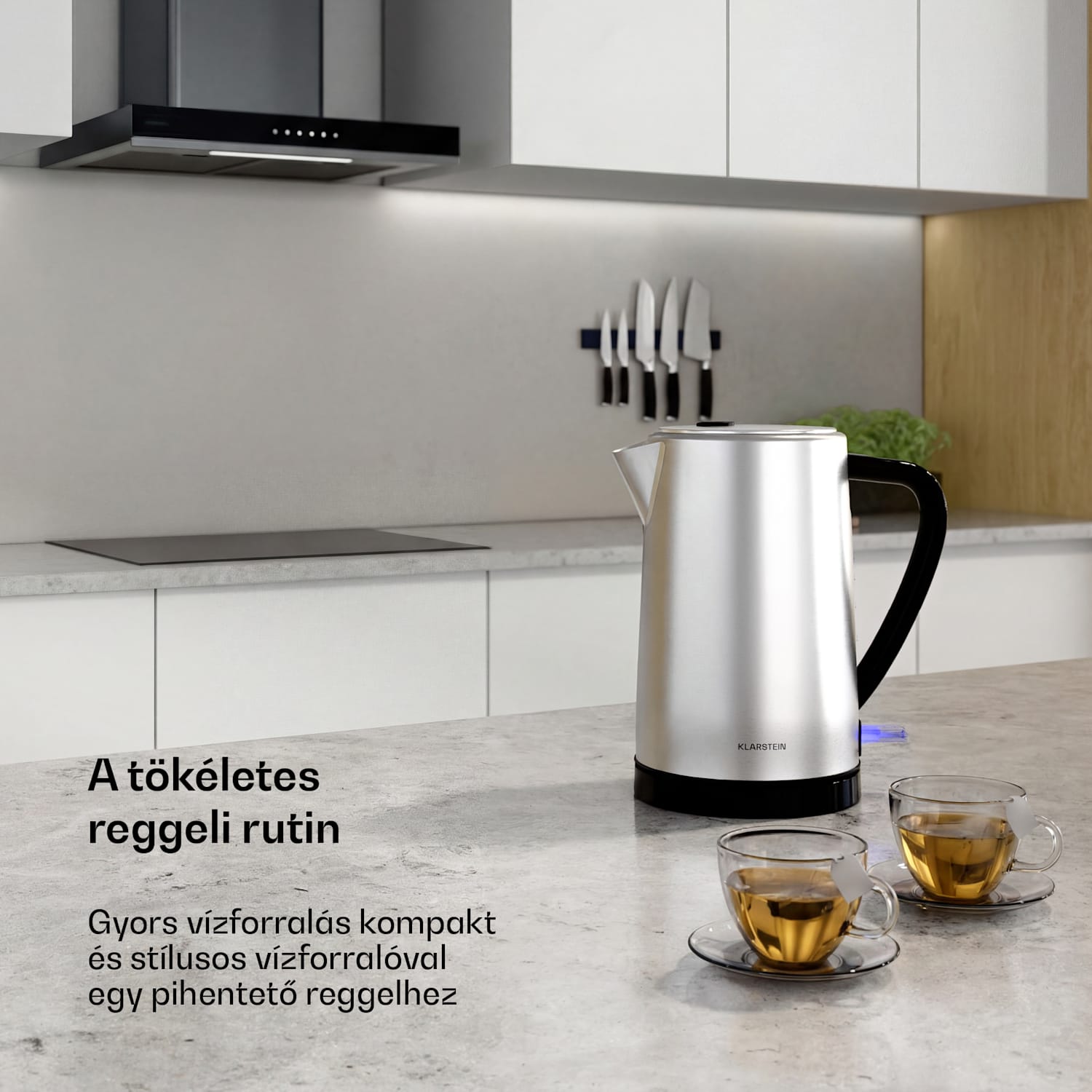 Verosteel vízforraló | 1,7 liter | 2200 W | 360°-ban forgatható alapzat | Modern rozsdamentes acél kialakítás 