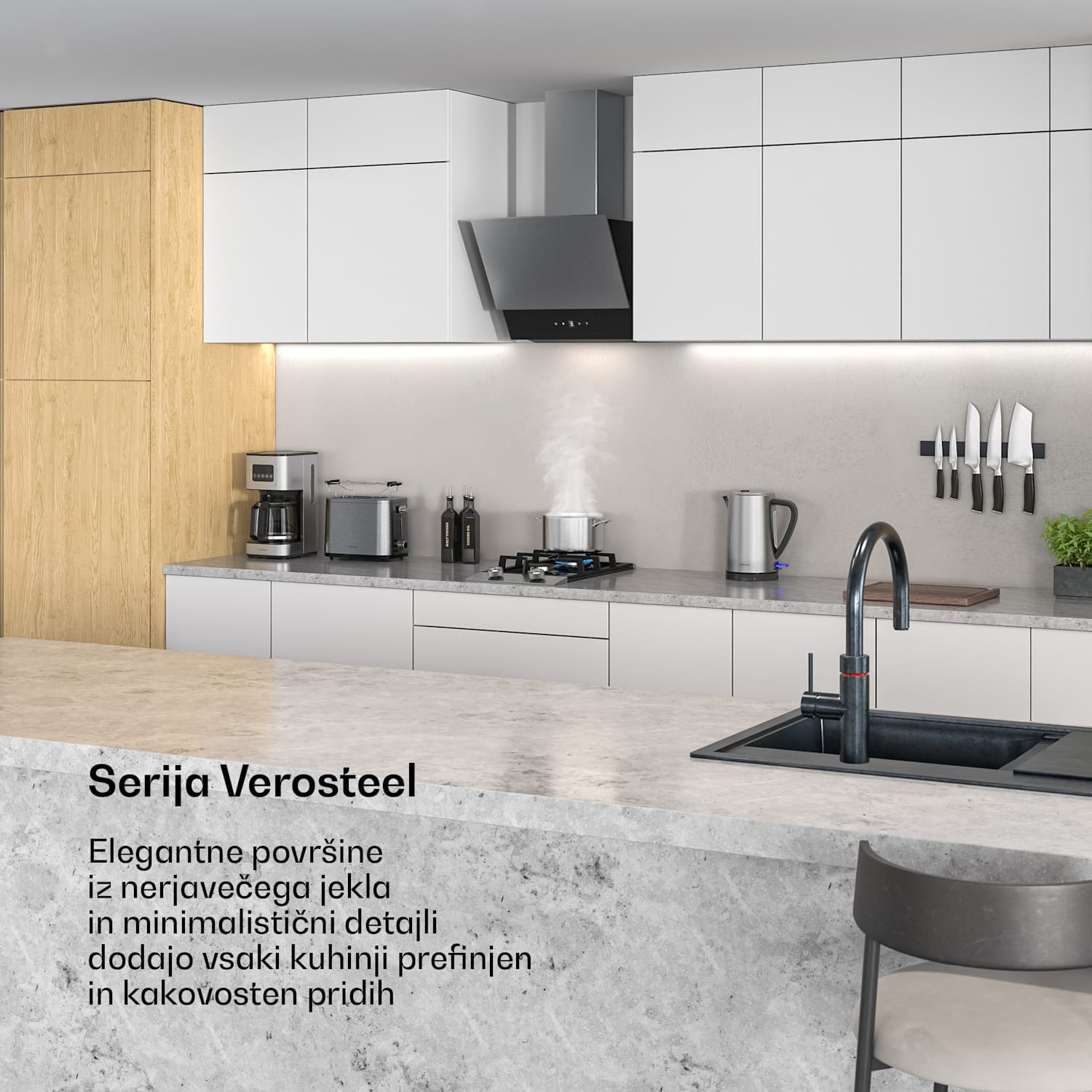Velaire grelnik za vodo | 1,7 litra | 2200 W | 360° vrtljivo podnožje | Moderna, minimalistična zasnova 