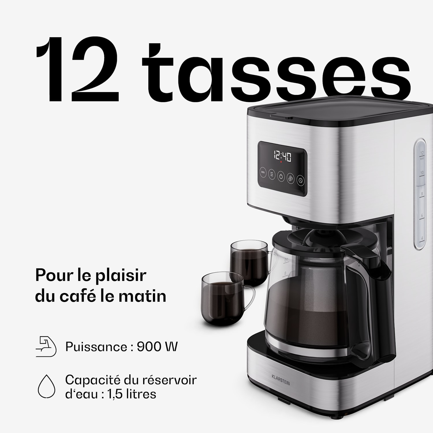 Verosteel filter-koffiezetapparaat | RVS | 1,5 liter | warmhoudfunctie | 12 kopjes 