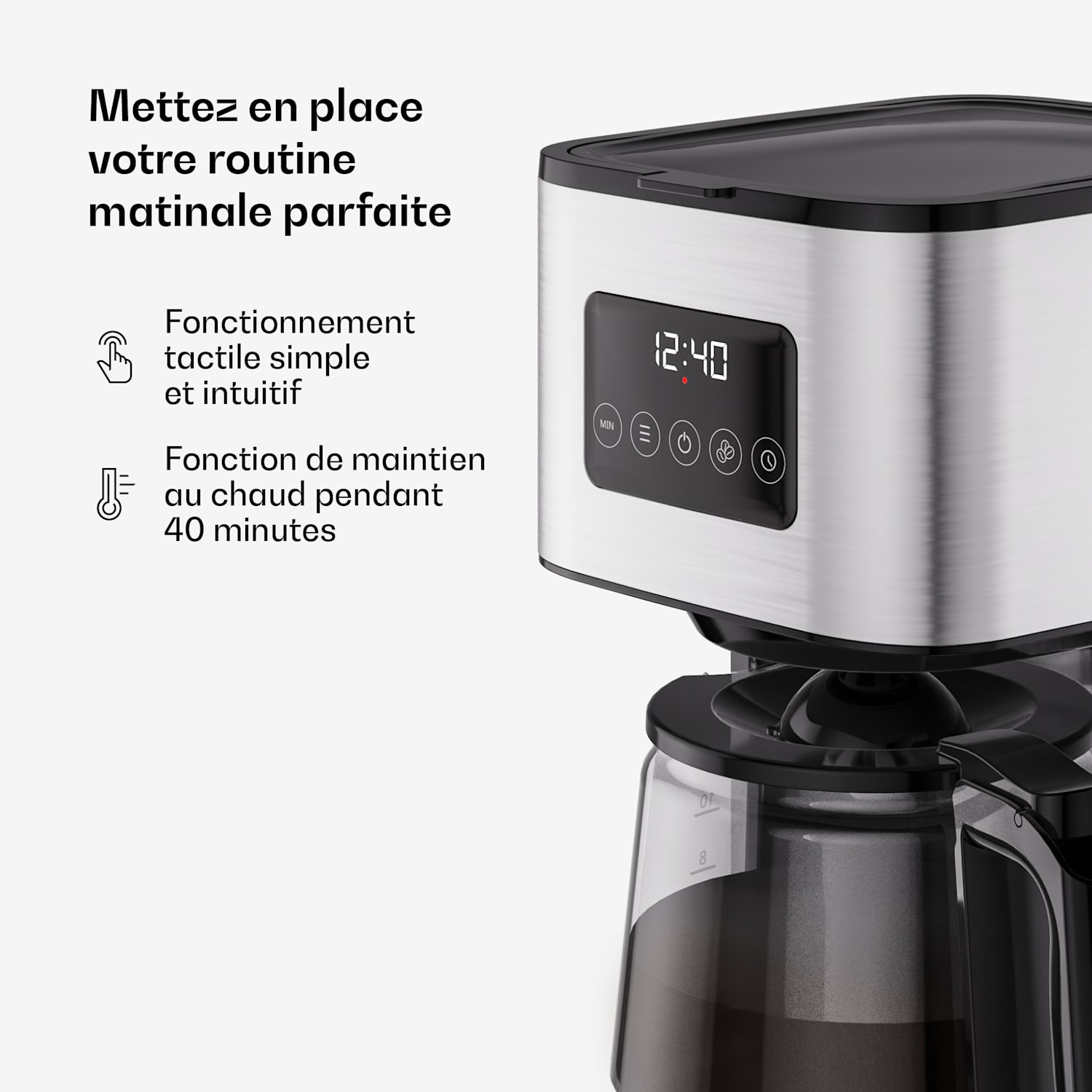 Verosteel filter-koffiezetapparaat | RVS | 1,5 liter | warmhoudfunctie | 12 kopjes 