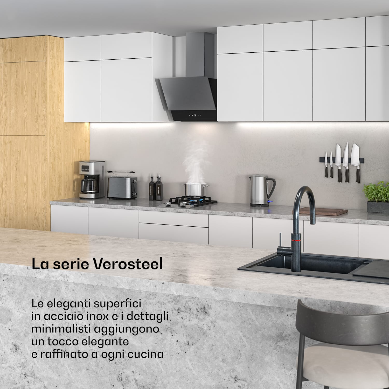 Verosteel - Macchina per caffè a filtro | Acciaio inox | 1,5 litri | Funzione di mantenimento calore | 12 tazze 