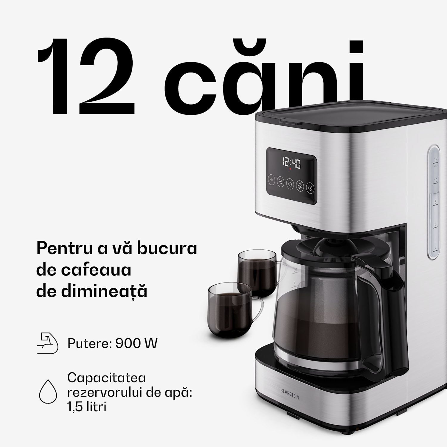 Verosteel aparat de cafea cu filtru | oțel inoxidabil | 1,5 litri | funcție de menținere a temperaturii | 12 cești 