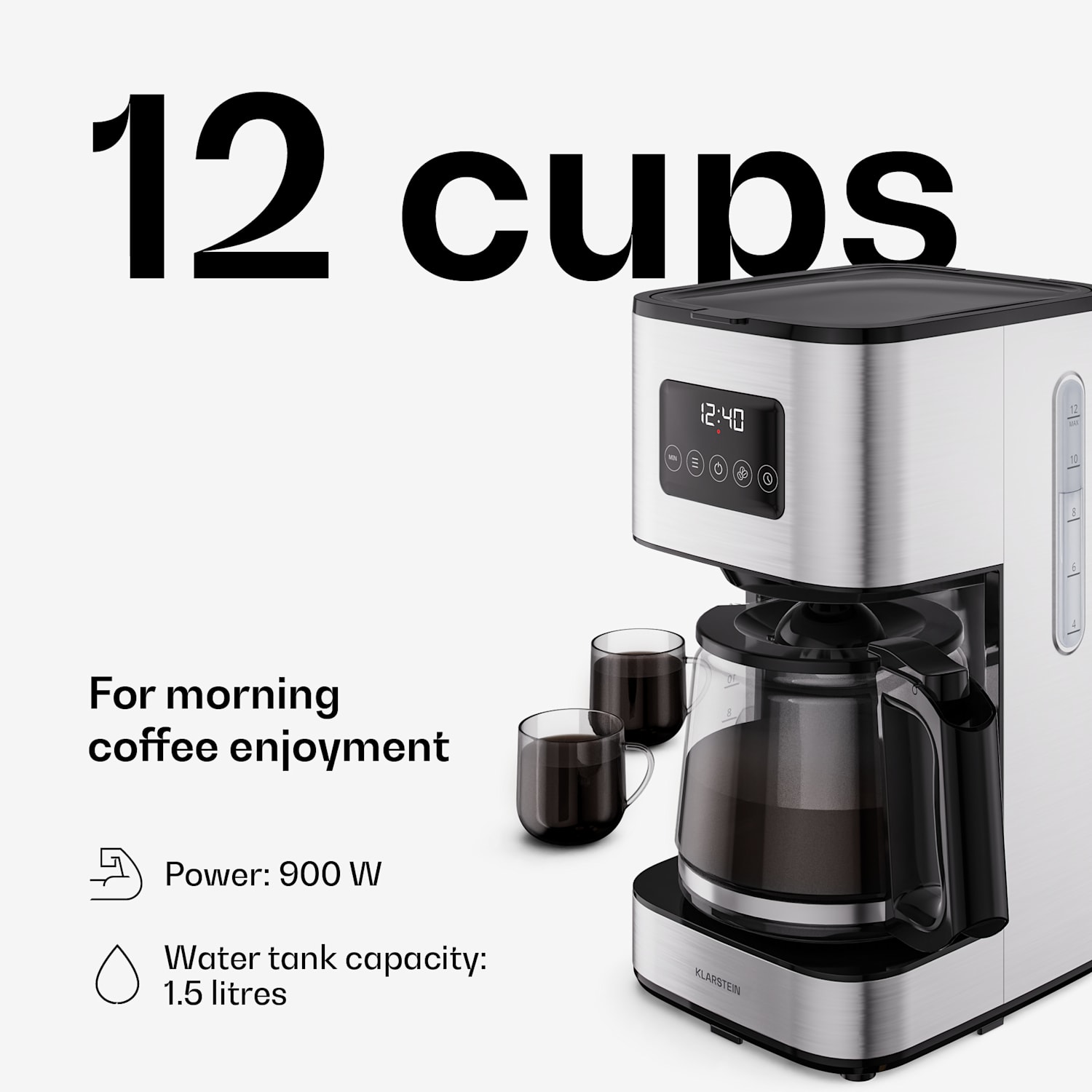 Verosteel filter-koffiezetapparaat | RVS | 1,5 liter | warmhoudfunctie | 12 kopjes 