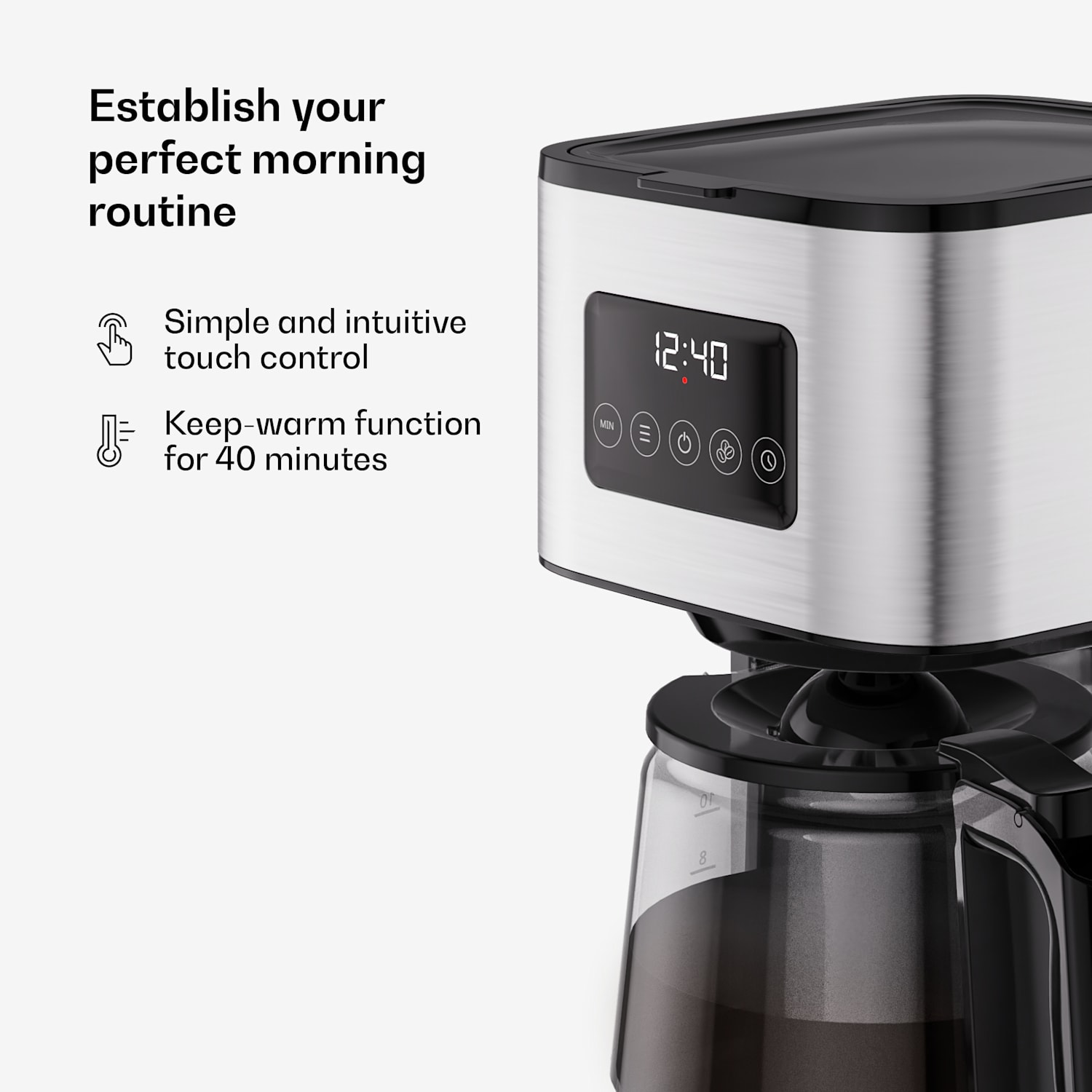 Verosteel filter-koffiezetapparaat | RVS | 1,5 liter | warmhoudfunctie | 12 kopjes 