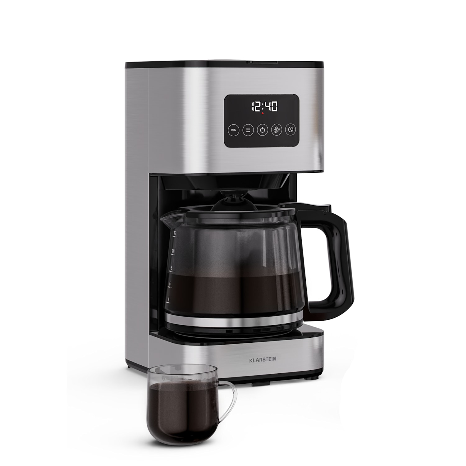 Verosteel - Macchina per caffè a filtro | Acciaio inox | 1,5 litri | Funzione di mantenimento calore | 12 tazze 