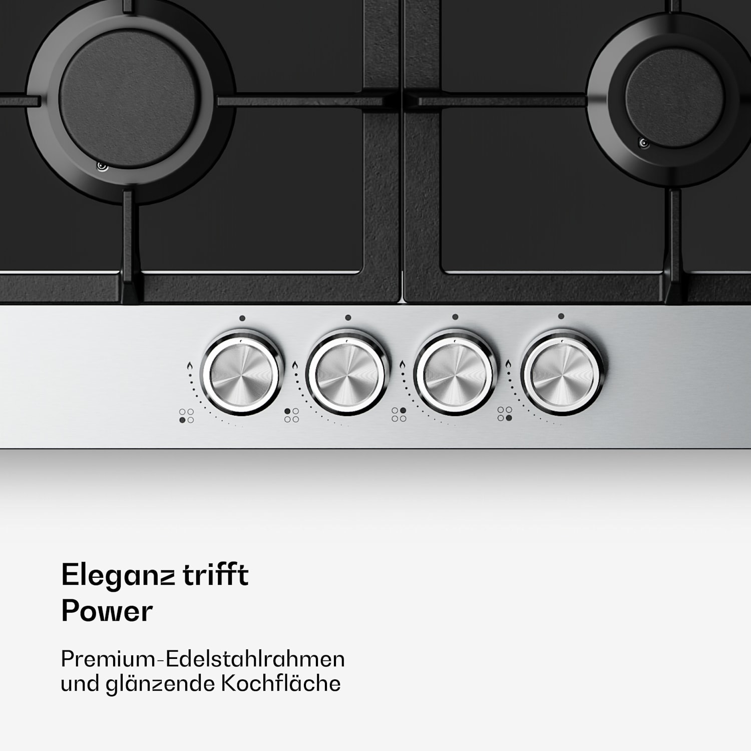 Verosteel Gaskochfeld | 4-flammig | elektrische Zündung | Erdgas- und LPG-kompatibel | 8000 W | 60 cm 
