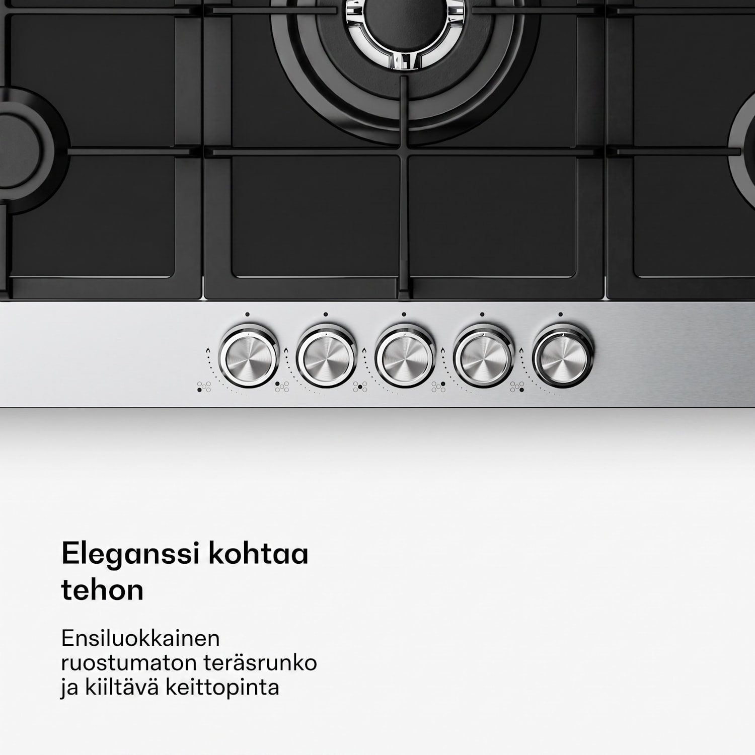 Verosteel kaasuliesi | 5 poltinta | sähkösytytys | maakaasu- ja LPG-yhteensopiva | 10400 W | 90 cm 90 cm | Hopea