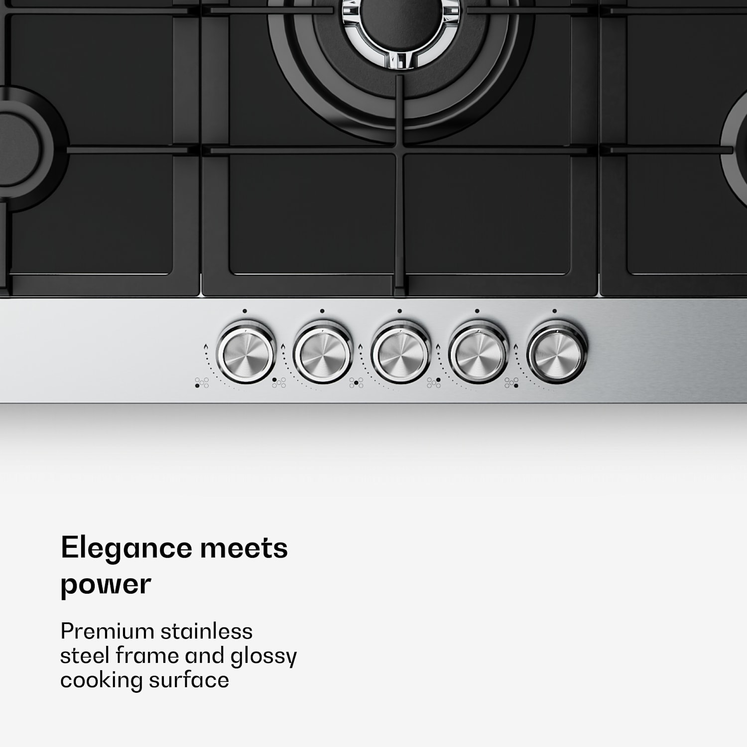 Verosteel kaasuliesi | 5 poltinta | sähköinen sytytys | maakaasu- ja LPG-yhteensopiva | 10 400 W | 90 cm 90 cm | Hopea