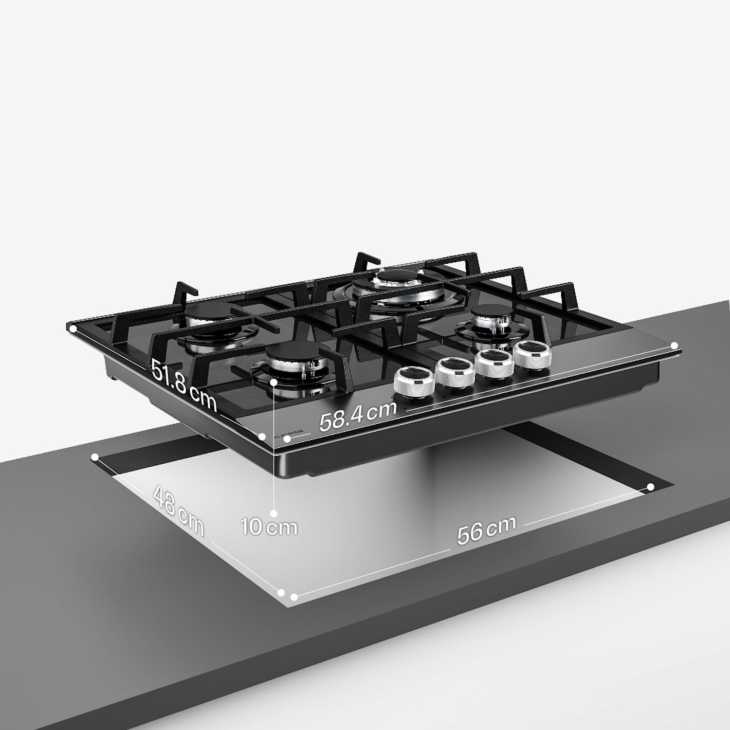 Verosteel Gas Cooktop 4 Burners | Electric Ignition | Natural Gas & LPG Compatible | 8000 W | 60cm 