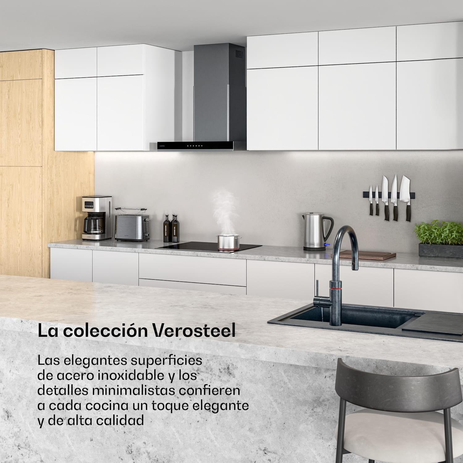 Verosteel placa vitrocerámica | 4 zonas | Minimalista, potente | 6600 W | 60 cm 