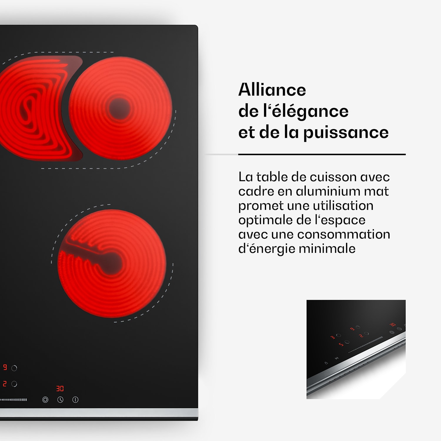 Verosteel glaskeramische kookplaat | 4 zones | minimalistisch, krachtig | 6600 W | 60 cm 60 cm