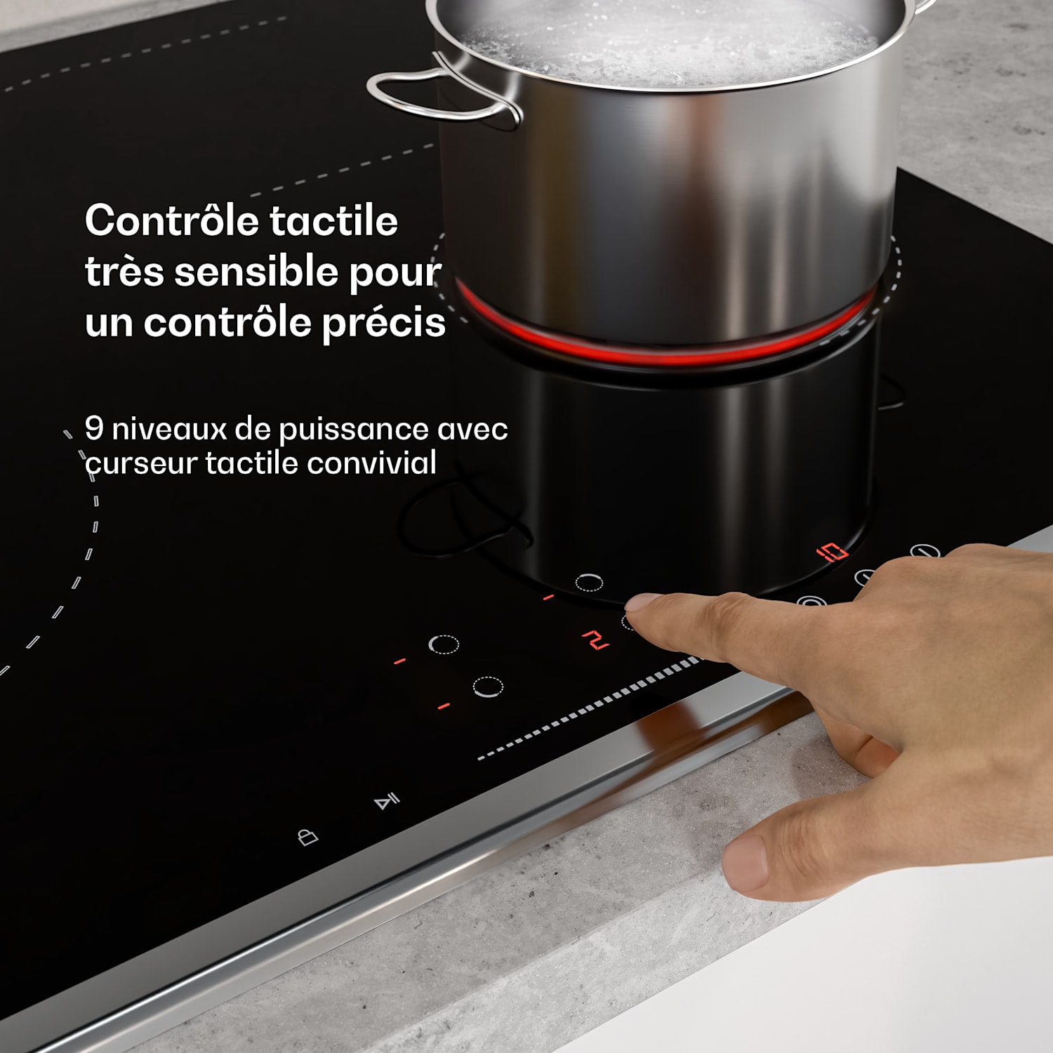 Verosteel glaskeramische kookplaat | 4 zones | minimalistisch, krachtig | 6600 W | 60 cm 60 cm