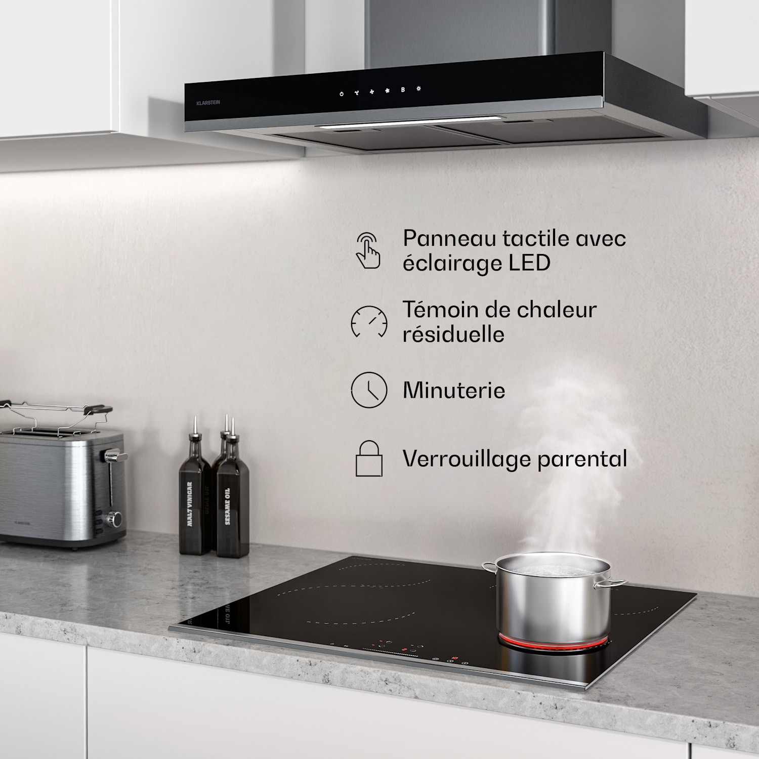 Verosteel glaskeramische kookplaat | 4 zones | minimalistisch, krachtig | 6600 W | 60 cm 60 cm