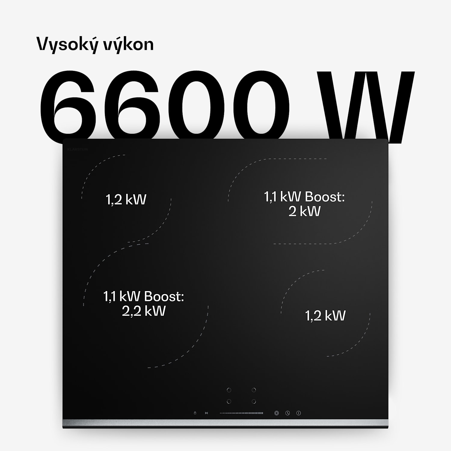 Verosteel sklokeramická varná doska | 4 zóny | Minimalistická, Výkonná | 6600 W | 60 cm 60 cm