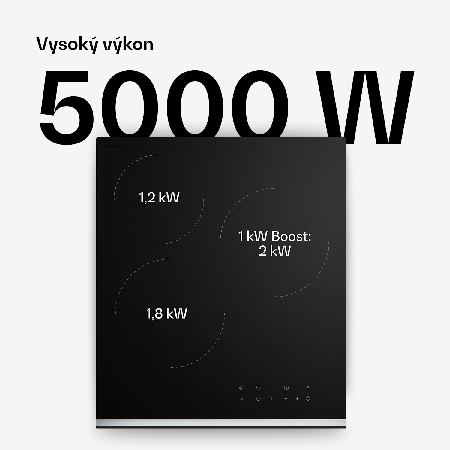 Verosteel sklokeramická varná doska | 3 zóny | Minimalistická, Výkonná | 5000 W | 45 cm 45 cm