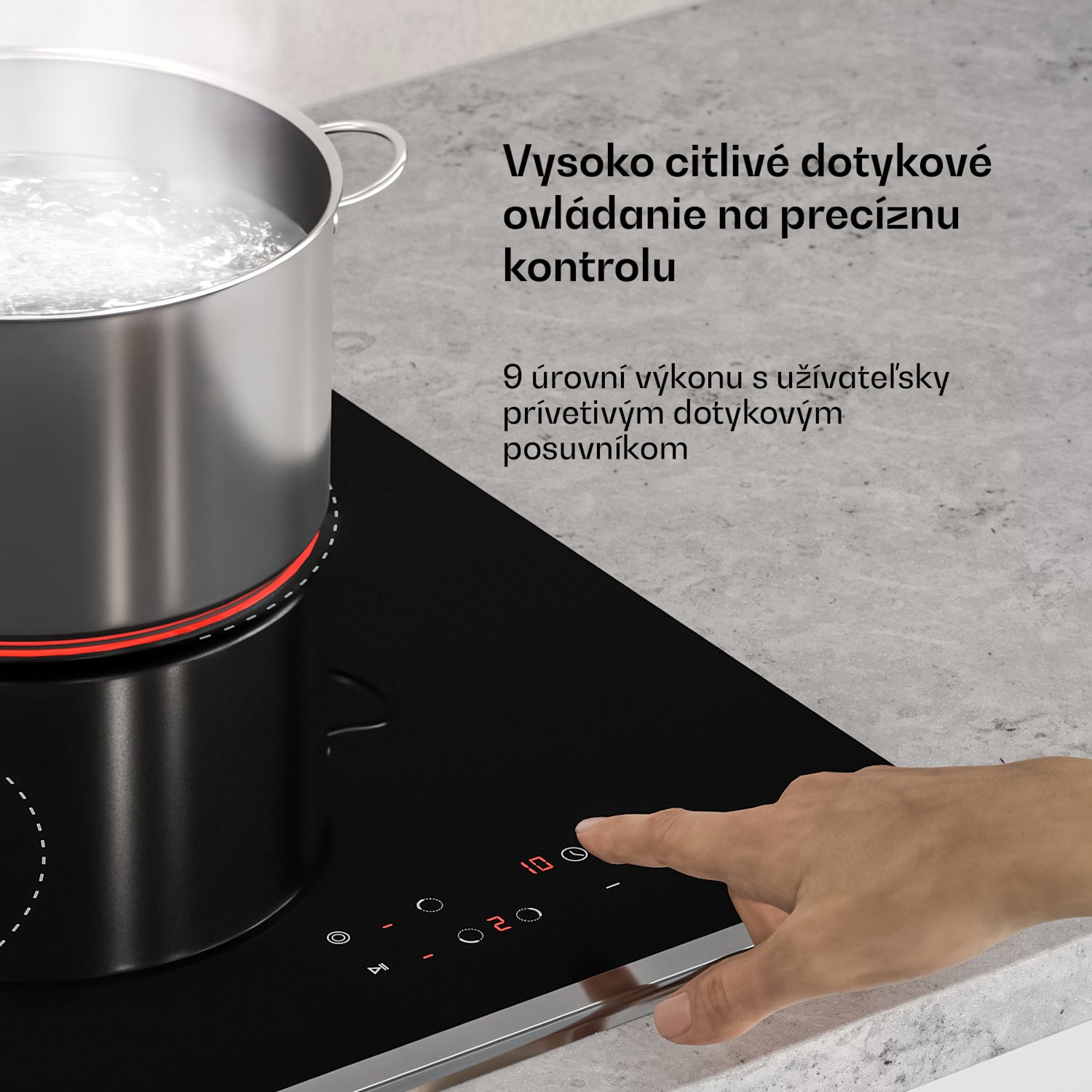 Verosteel sklokeramická varná doska | 3 zóny | Minimalistická, Výkonná | 5000 W | 45 cm 45 cm