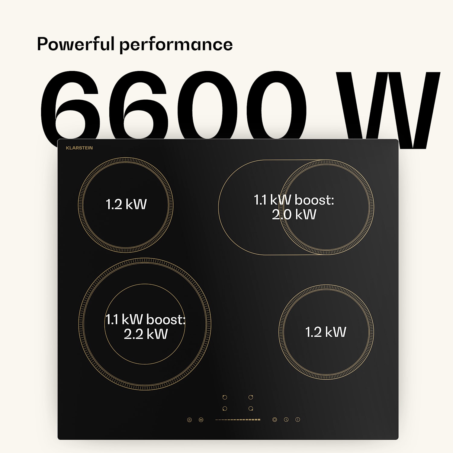 Victoria lasikeramiikkaliesi | 4 keittoaluetta | Elegantti, ajaton | 6600 W | 60 cm 60 cm