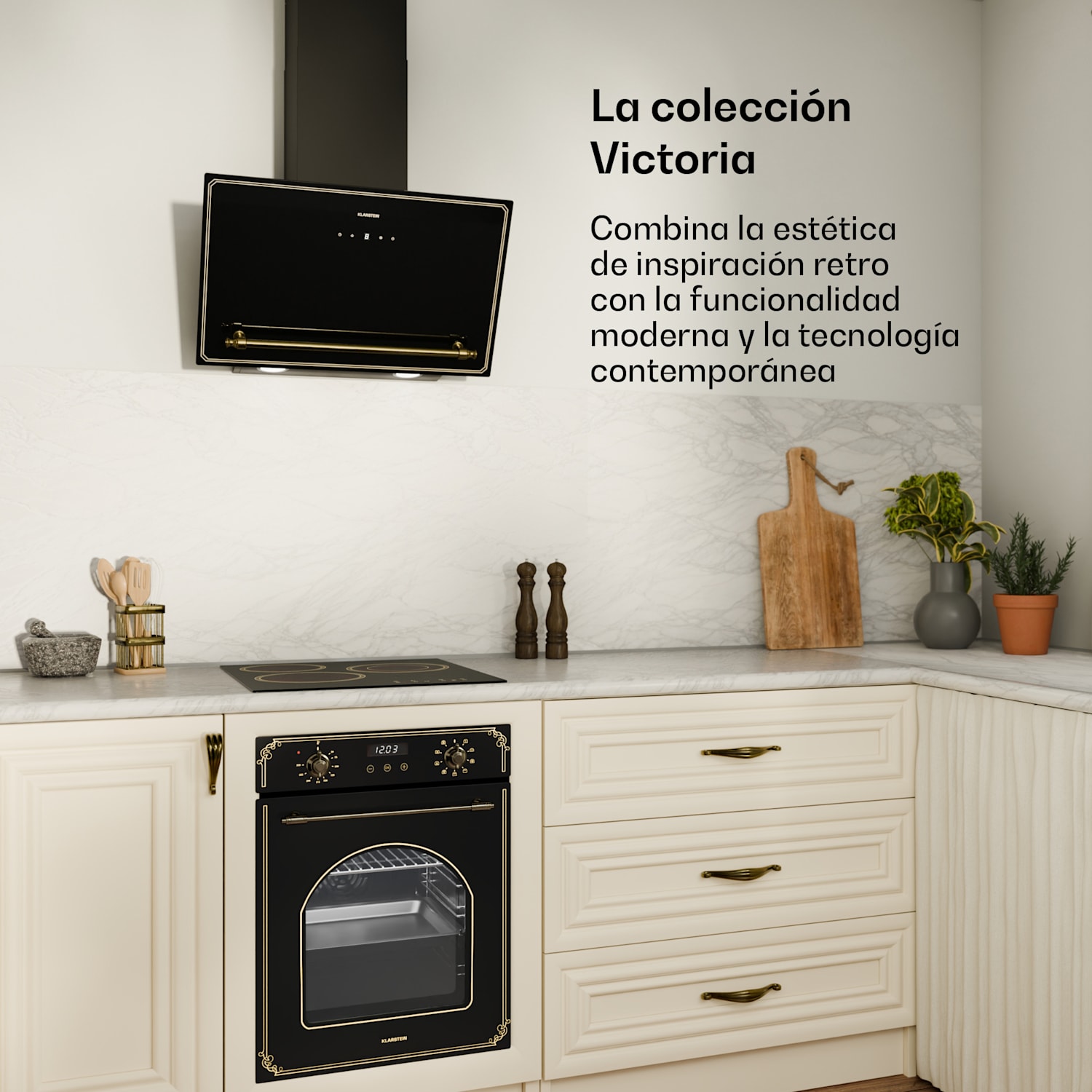 Placa vitrocerámica Victoria  | 3 zonas | Elegante, atemporal | 5000 W | 45 cm 45 cm