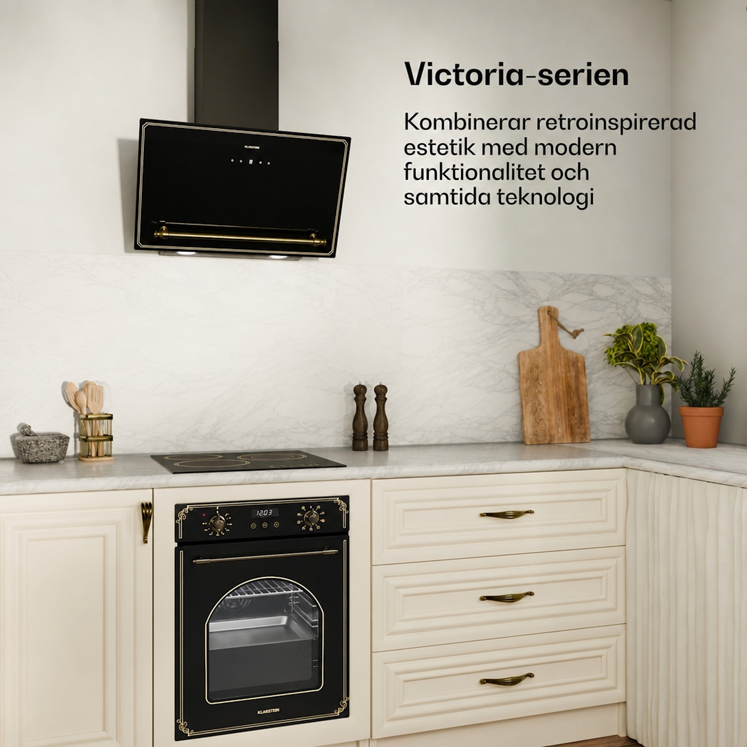 Victoria glaskeramiskt induktionshäll | 3 zoner | Elegant, tidlös | 5000 W | 45 cm 45 cm