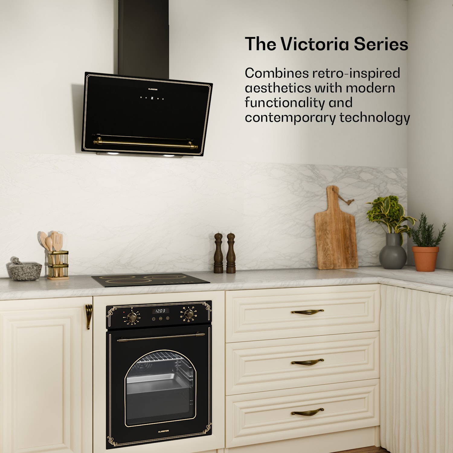 Victoria glaskeramische kookplaat | 3 zones | elegant, tijdloos | 5000 W | 45 cm 45 cm