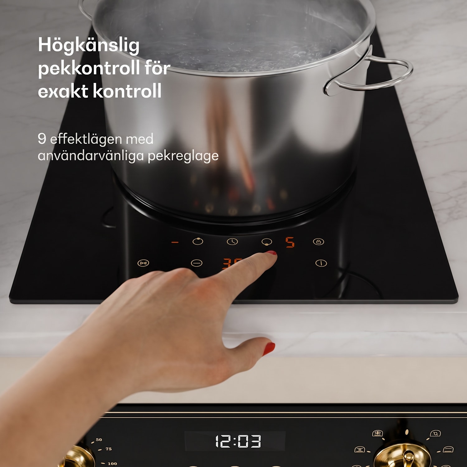 Victoria glaskeramiskt kokfält | 2 zoner | Elegant, tidlös | 3000 W | 30 cm 30 cm