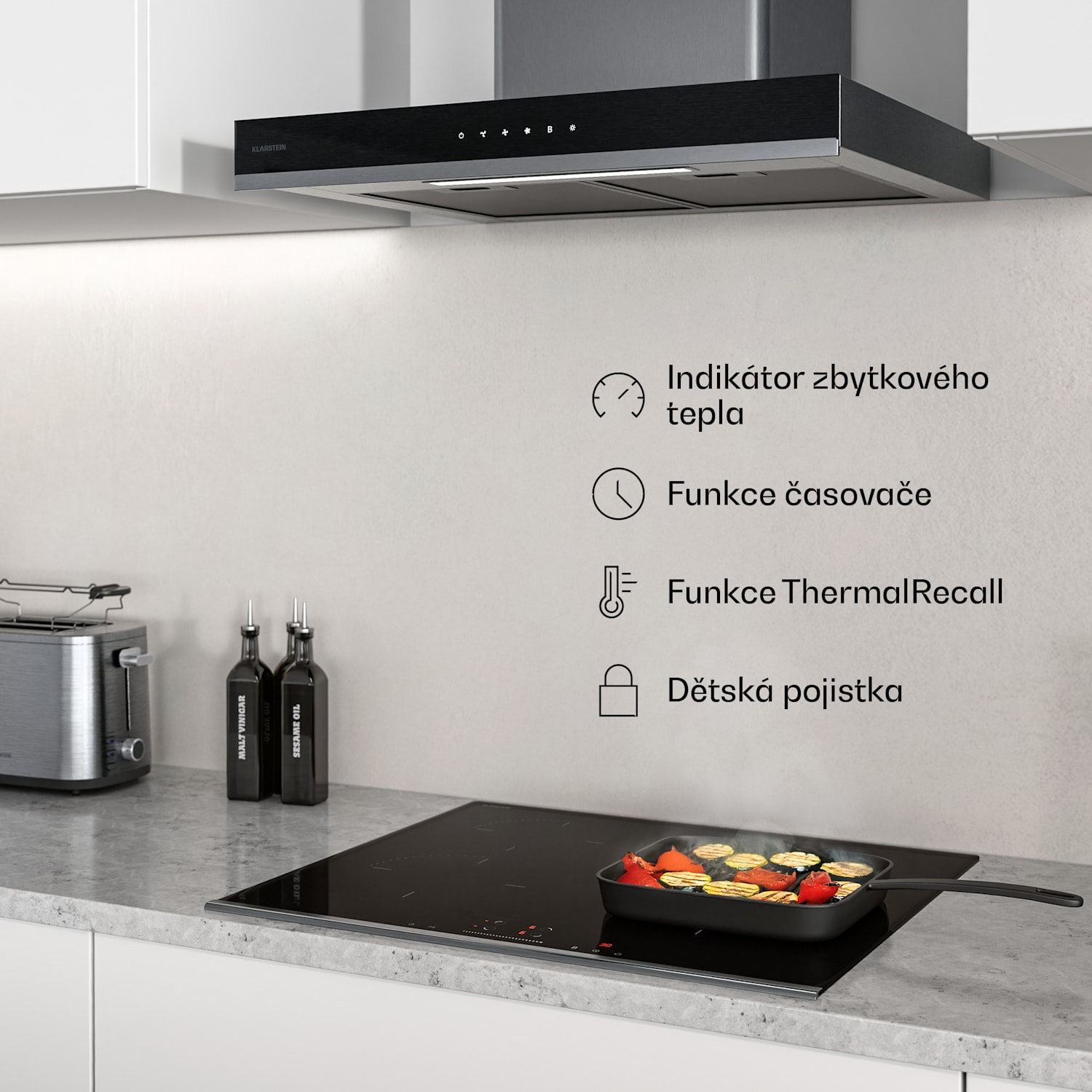 Verosteel indukční varná deska, Elegantní, minimalistická, výkonná, 4 varné zóny, 7400 W, 60 cm 60 cm