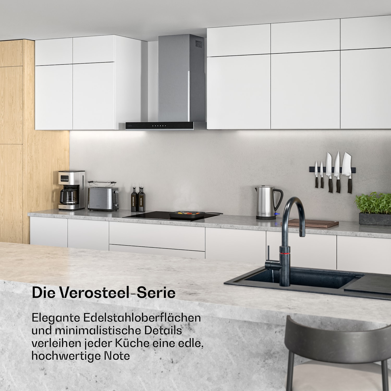 Verosteel Induktionskochfeld | Edel, minimalistisch, kraftvoll | 4 Kochzonen | 7400 W | 60 cm 